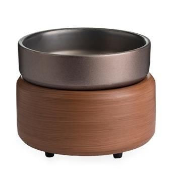 2-IN-1 CANDLE WARMER - PEWTER WALNUT